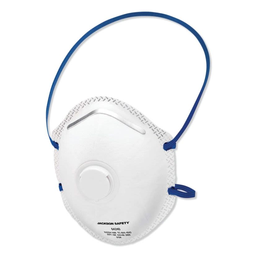 Jackson Safety 64240 R10 Disposable Latex Free Particulate Respirator, Universal, Resists: Dust, Heat and Flame